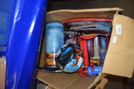 Box of assorted Spiderman related memorabilia and other items