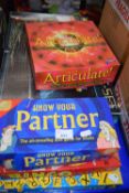 Quantity of board games to include Articulate and a model of the Titanic