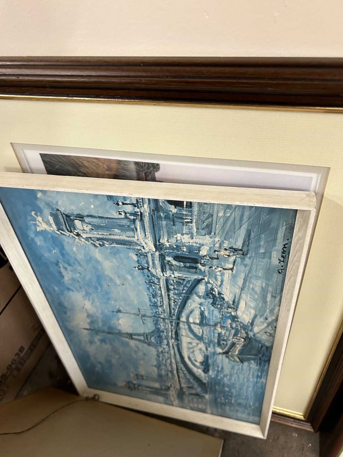 Gulls in the Sand Dunes by John Hamilton, framed together with a group of other pictures and prints - Image 4 of 5