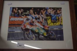 A signed photograph of motor cycling interest