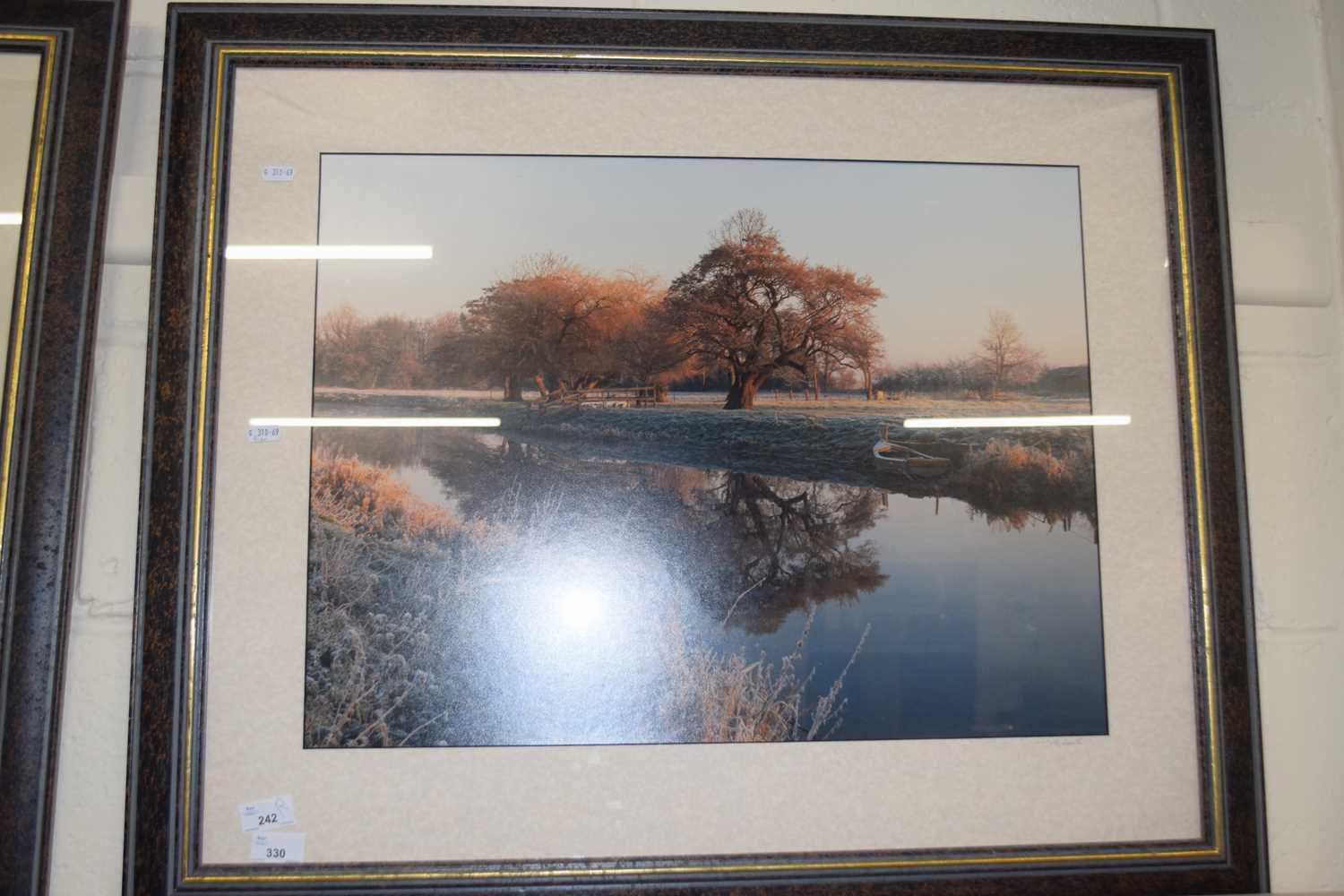 Reproduction photograph of a Broadland scene by N E Smith, framed and glazed - Image 2 of 2