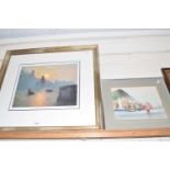 Victoria Harbour at Sundown, by Luiming?, reproduction print, 55 out of 300, framed and glazed