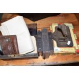 Mixed Lot: Vintage cigar box, vintage Barclays Bank receipts, Bibles and other assorted items