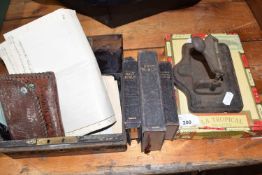 Mixed Lot: Vintage cigar box, vintage Barclays Bank receipts, Bibles and other assorted items