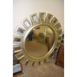 Large modern flower shaped wall mirror, 122cm wide