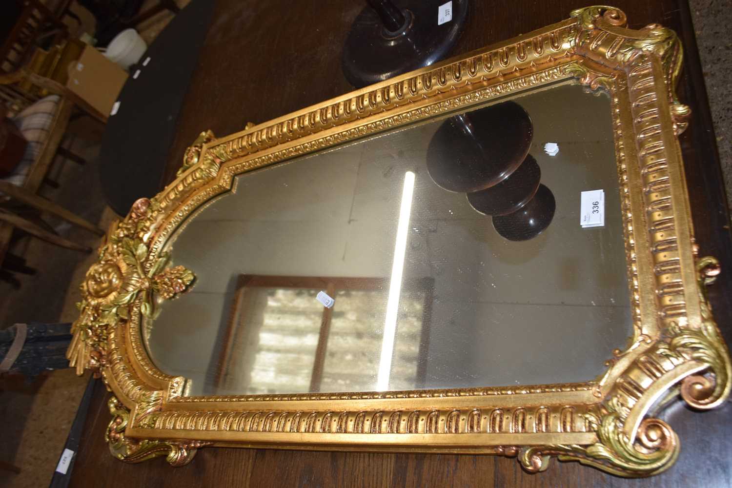 Reproduction gilt framed wall mirror, 94cm high