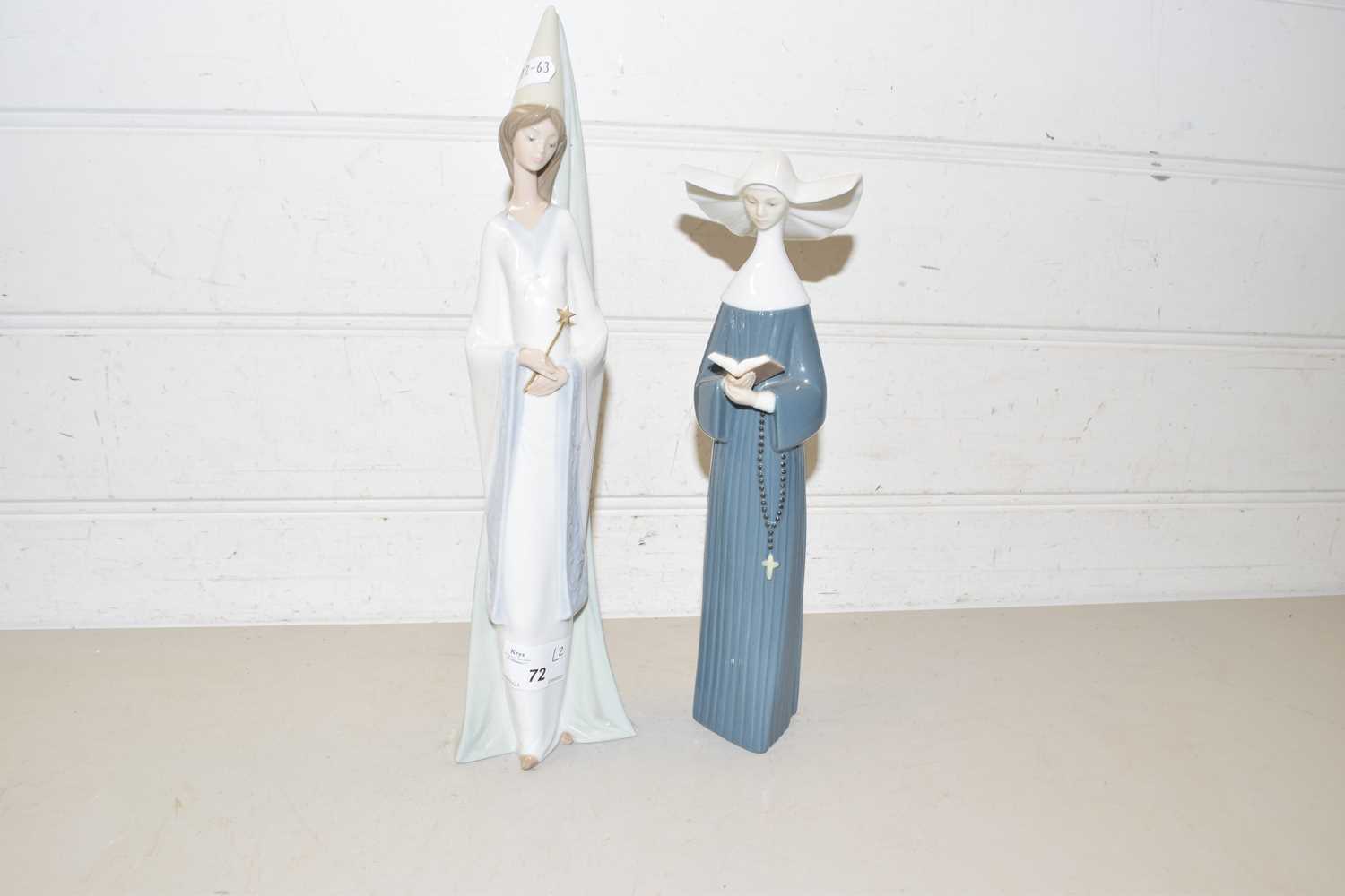 Lladro model of a nun together with a further Nao model (2)