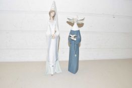 Lladro model of a nun together with a further Nao model (2)