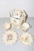 Bunnykins by Royal Doulton, boxed baby set together with further cups and saucers