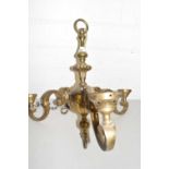 Brass three branch chandelier