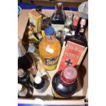 Box of various vintage chemists bottles, ink and other items