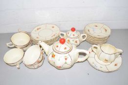 Czechoslovakian floral decorated tea set