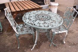 Aluminium garden table and two chairs
