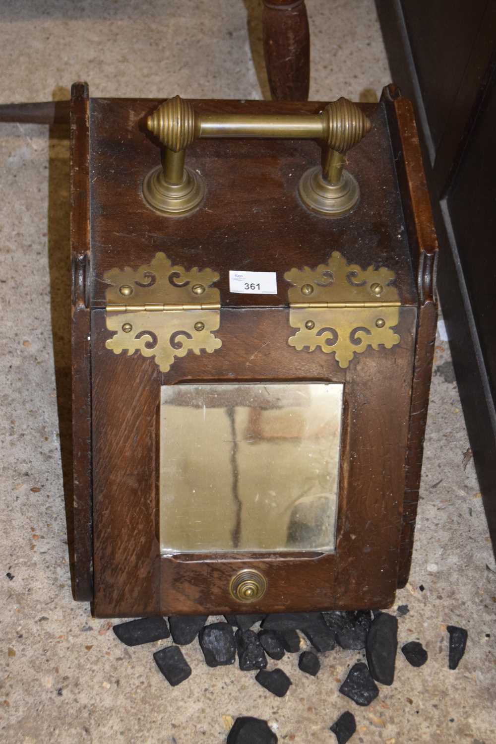 Late 19th Century brass mounted coal box