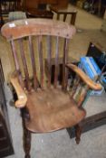 Victorian elm seated windsor chair