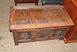 Reproduction oak coffer or blanket box, 91cm widee