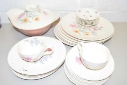 Quantity of Clarice Cliff Royal Staffordshire floral decorated table wares