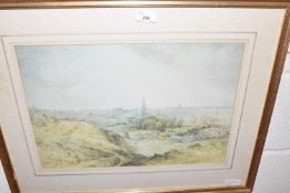 Norwich by J Read 1868, reproduction print, framed and glazed