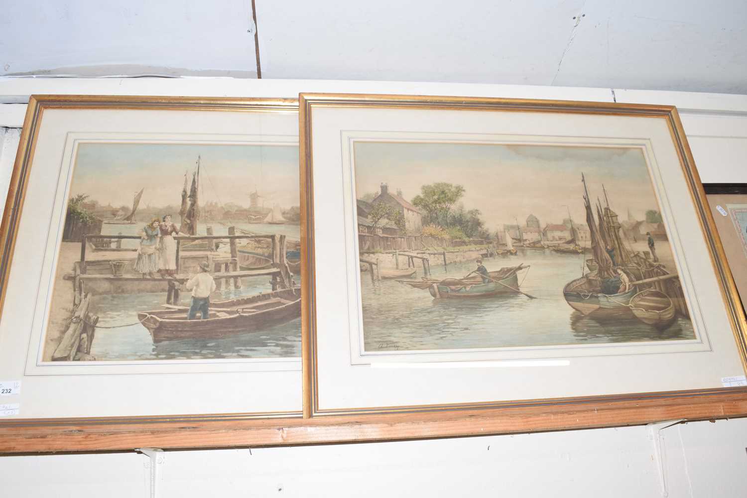 Pair of prints by A Verney, glazed with gilt frames