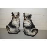 Pair of pottery dogs