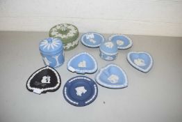 Collection of various Wedgwood Jasper wares to include trinket boxes, trays etc