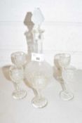 Small spirit decanter and glasses