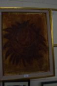 Sunflower, mixed media, indistinctly signed, framed