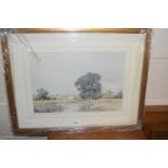 Douglas Snowdon, study of a rural scene with river, watercolour, framed and glazed