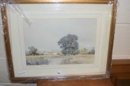Douglas Snowdon, study of a rural scene with river, watercolour, framed and glazed
