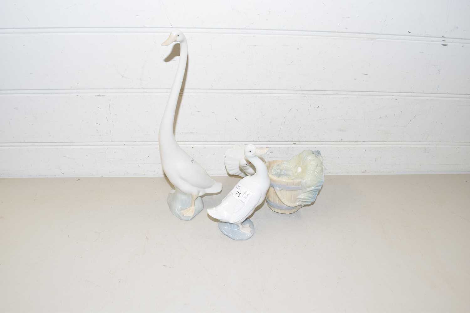 One Nao model of a swan and another of a goose and a further model of a dove (3)