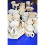 Mixed Lot: Various royal commemorative ceramics and glass wares to include a range of mugs,
