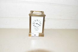 20th Century brass cased carriage clock