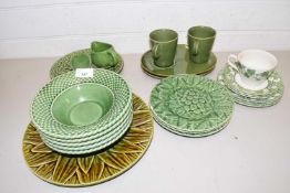 Mixed Lot: Various green glazed dinner and tea wares
