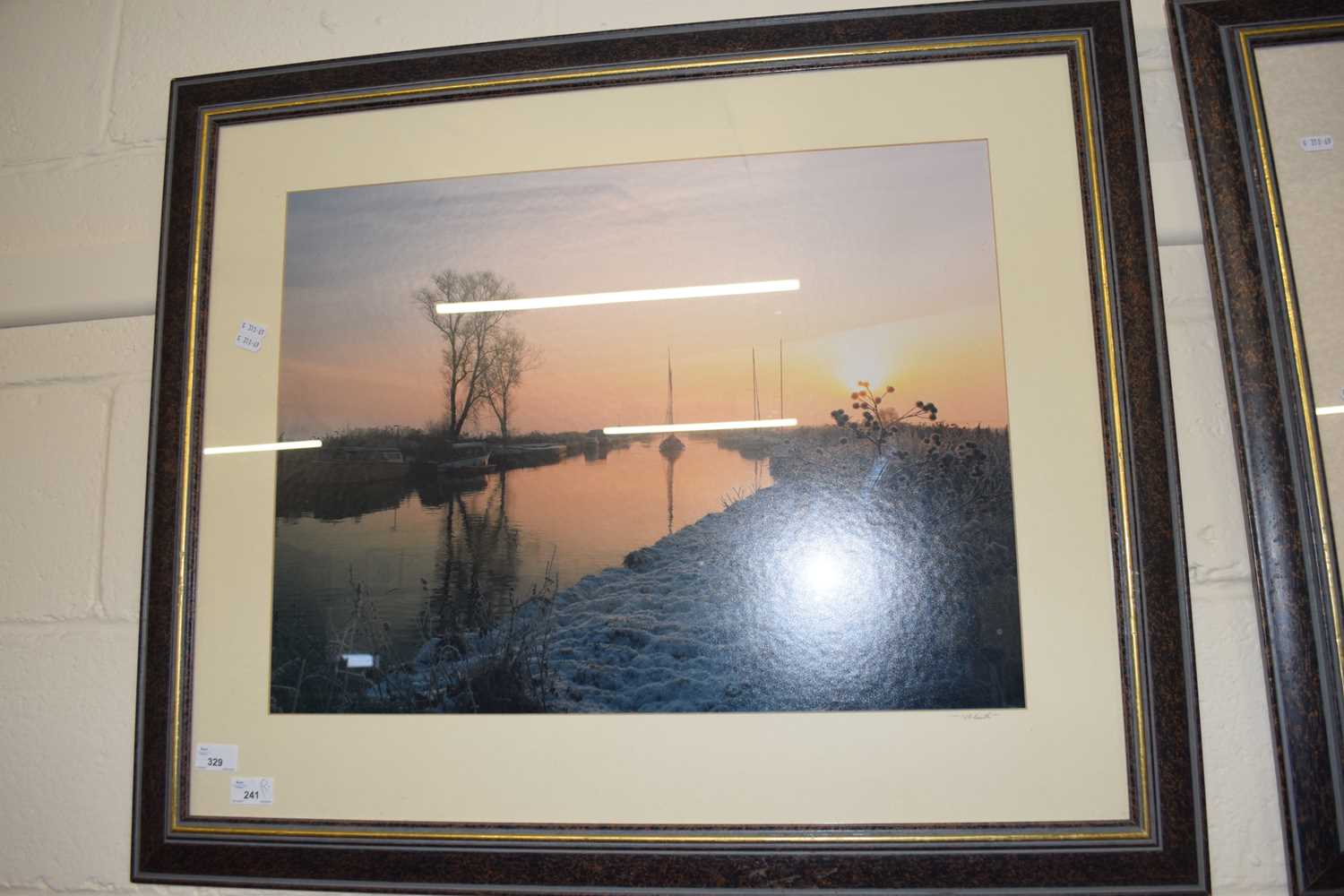 Reproduction photograph of The Broads by N E Smith, framed and glazed - Image 2 of 2