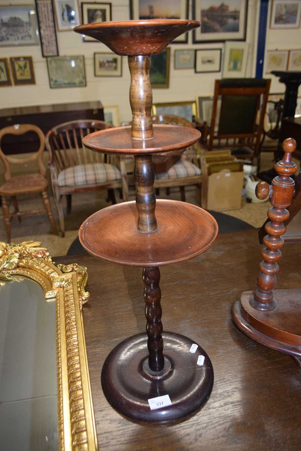 Three tier combination pedestal ashtray and stand