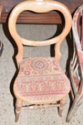 Victorian stained beech balloon back chair