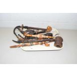 A collection of various German and other tobacco pipes