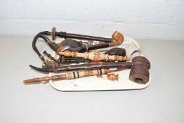 A collection of various German and other tobacco pipes