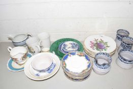 Mixed Lot: Various tea wares, fruit decorated plates etc