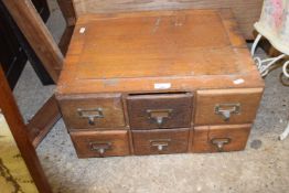 Early 20th Century table top six drawer card filing cabinet