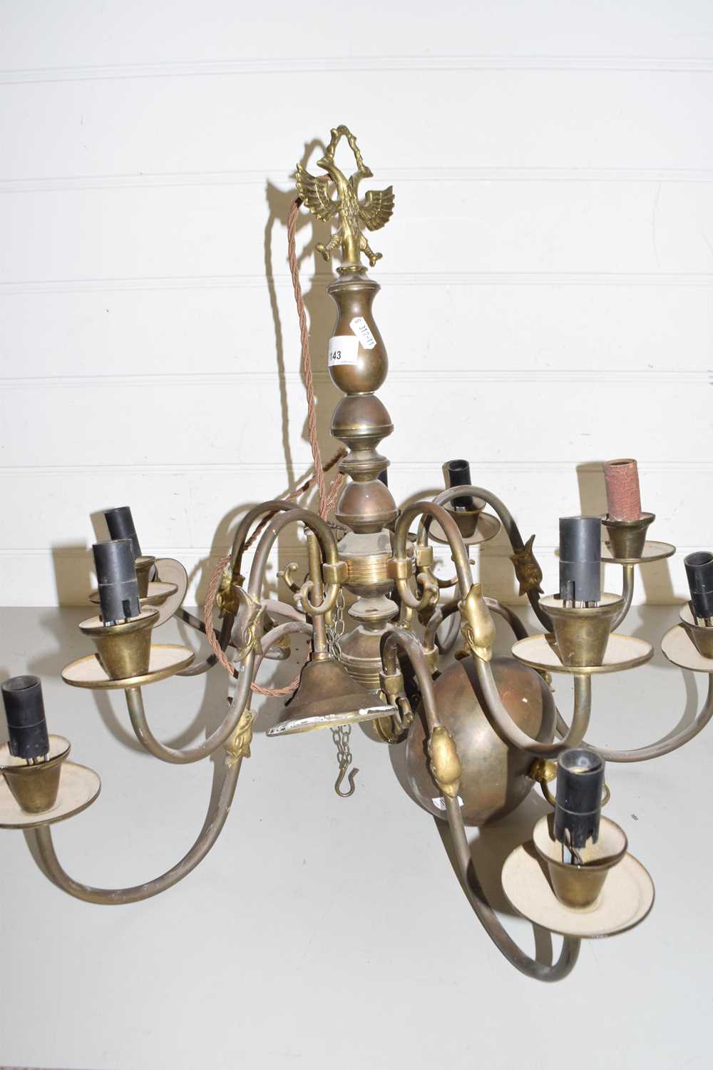 Large brass Dutch style light fitting