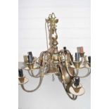 Large brass Dutch style light fitting