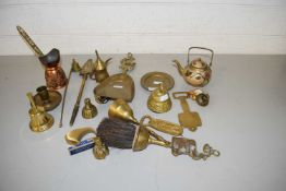 Mixed Lot: Various brass wares, fire tools, small ornaments etc
