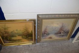 Two modern oil studies, river scenes