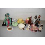 Mixed Lot: Carlton ware cup and saucer, various ceramics, cased cutlery, vintage dolls etc