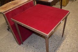 Three fabric topped folding card tables