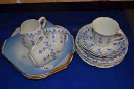 Quantity of blue, white and gilt decorated Shelley tea wares