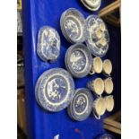 Quantity of blue and white tea wares and others