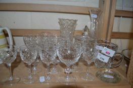 Quantity of mixed glass to include six liqueur glasses and others