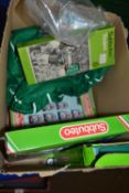 Box of assorted Subbuteo figures and accessories